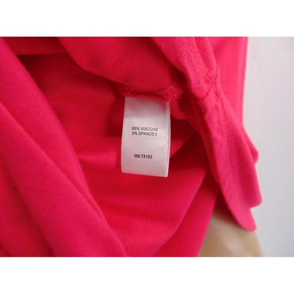 Cupio Womens Pink Draped Off Shoulder Knit Dress XL Viscose Stretch 3/4 Sleeve - Picture 8 of 8